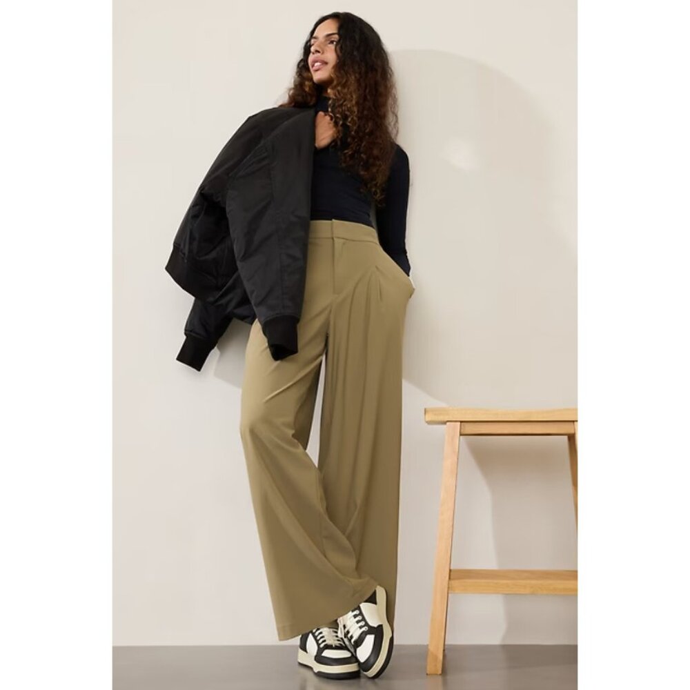 New Athleta Size 0 Pinnacle Trouser Olive Branch Green - Picture 1 of 7